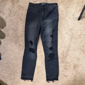 Abercrombie & Fitch Black Distressed Skinny Jeans